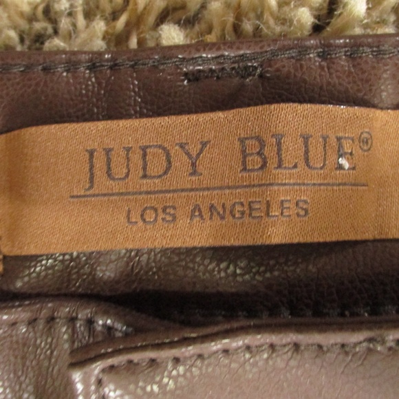 Judy Blue Pants Women's 15/32 Brown Espresso Straight Leg Faux Leather - Picture 8 of 12